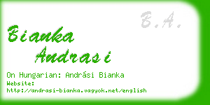 bianka andrasi business card